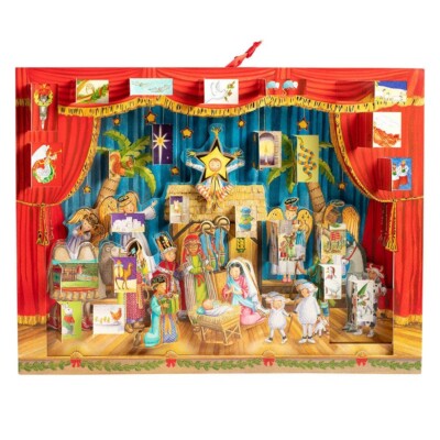 NEW Caspari 3D Christmas Advent Calendar Ingrid Slyder Children s Nativity Play