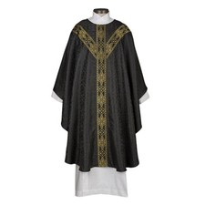 Avignon Collection Chasuble and Stole, Priests Black Chasuble Vestment
