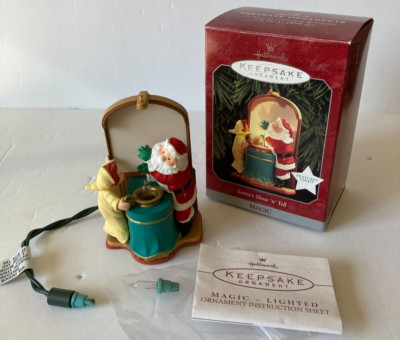 Hallmark Keepsake Ornament Santa's Show 'n Tell Light Up Christmas 1998 NIB