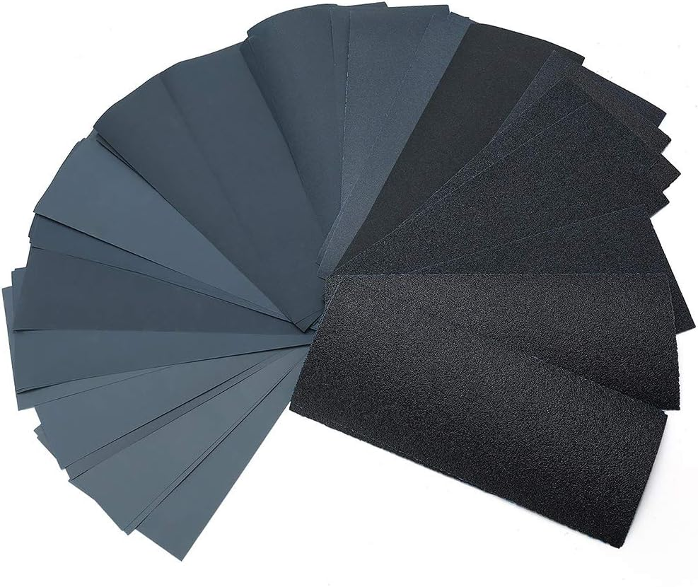 Sandpaper, 45PCS, 80 to 3000 Grit Sand Paper Assortment, 9 X 3.6