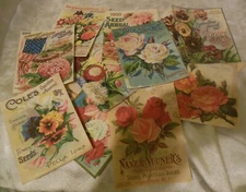 Set of 16 LARGE Vintage Seed Catalog Cover images-Flowers-1800's to early 1900's