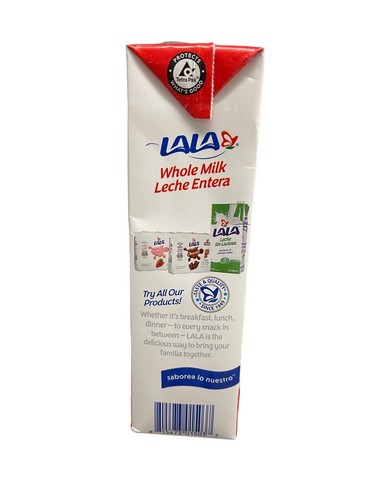 4X Leche Lala Leche Entera Mexican Brand Lala Whole Milk 946 ML Each - 第 3/5 張圖片