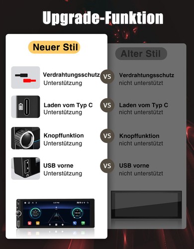 6.86" Android 14 4+64G Carplay Autoradio 1DIN GPS NAV Wifi Bluetooth RDS DAB KAM - Bild 6 von 14