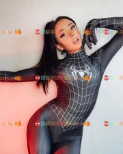 Black Venom Spider-Woman Jumpsuit Cosplay Spider-Man Cos Suit Costume Halloween