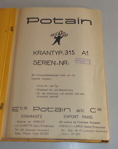huiswerk Lengtegraad Bloeden Betriebsanleitung / Handbuch Potain 315 A Kran von 1965 | eBay