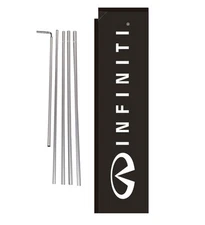 Infiniti Dealership 15' Advertising Rectangle Banner Flag Kit with pole+spike