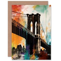 Helle Brooklyn Bridge New York Geburtstagskarte