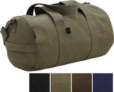 Heavyweight Cotton Canvas Duffle Bag Sports Gym Shoulder & Carry Bag 15"x8"x8"