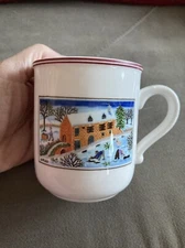 Villeroy & Boch Naif Christmas  Snow Village Scene 8 OZ Mug - Germany