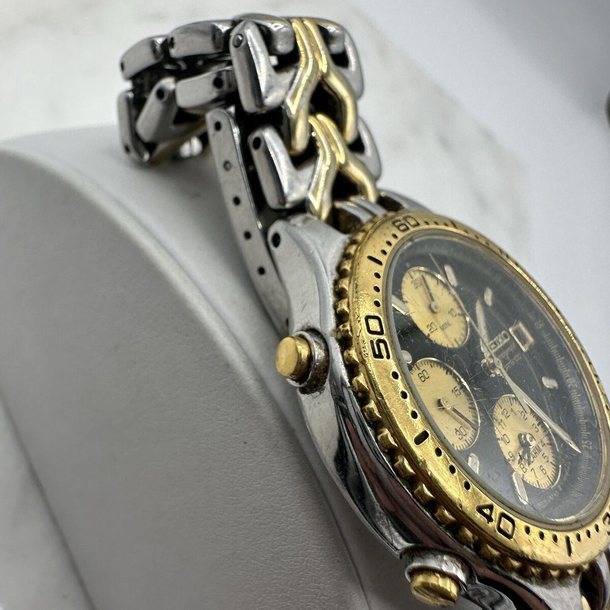 SEIKO SPORTS 100 QUARTZ MEN'S VINTAGE CHRONOGRAPH Green SEIKO SPORTS 100 QUARTZ MEN'S VINTAGE CHRONOGRAPH Green