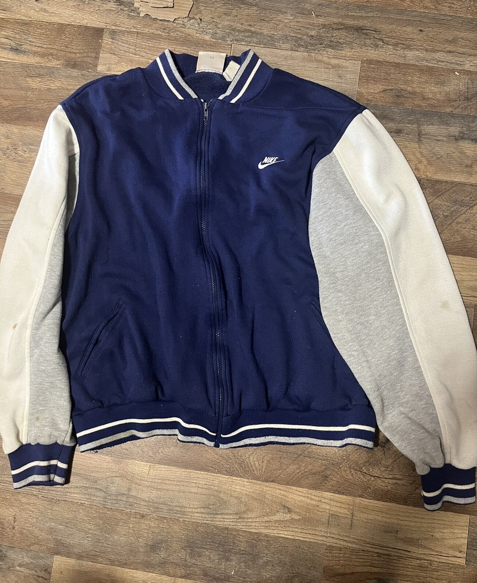 Vintage 90s Nike Zip Track Jacket Swoosh Logo Sz Lg Blue Vintage 90s Nike Zip Track Jacket Swoosh Logo Sz Lg Blue