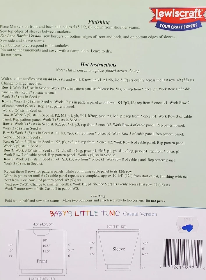 Manta túnica y sombrero bebé patrón de tejido de Lewiscraft Foto 3 de 3