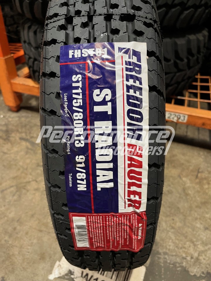 2 New Freedom Hauler ST Radial Trailer Tires 175/80R13 LRC 91L 175 80 ...