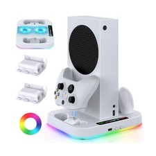 Cooling Stand for Xbox Series S with RGB Light, MENEEA Fast Charger Station w...
