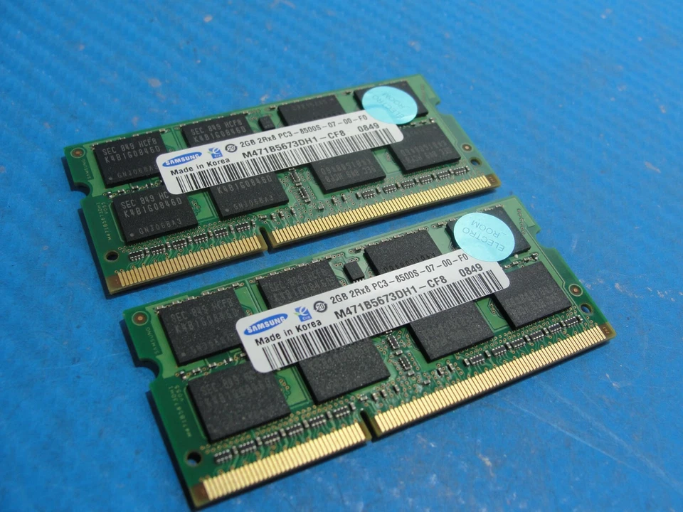 Apple A1286 Samsung 4GB (2x2GB) PC3-8500S SO-DIMM Memory RAM M471B5673DH1-CF8 - Image 2 of 4