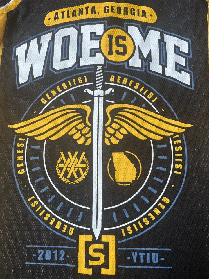 Woe, Is Me Jersey Genesis 2012 Warped Tour Atlanta GA Men’s S Designer Rare Tee - Image 2 of 4