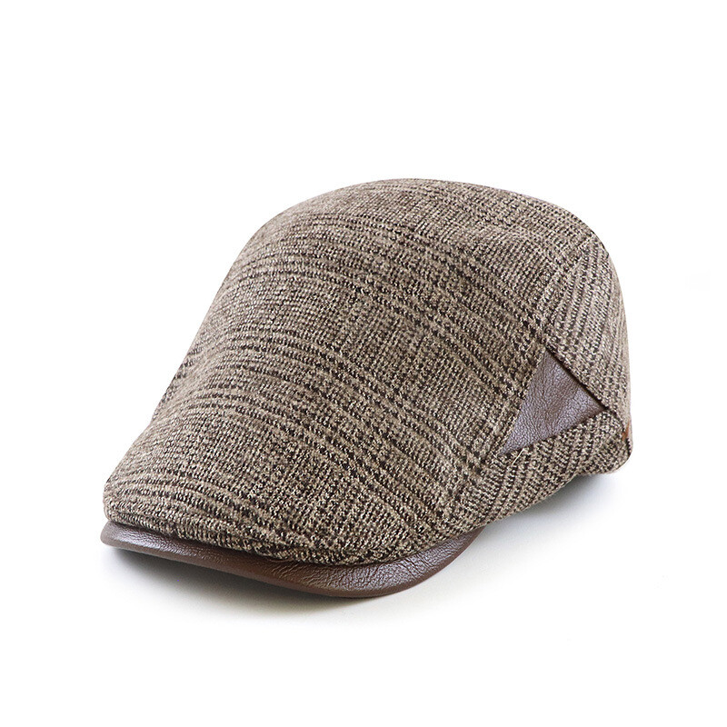 Men Plaid Cabbie Cap Newsboy Hat Beret Golf Flat Gatsby  display picture 3
