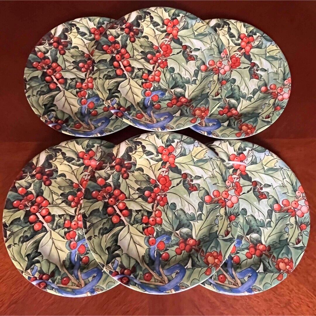 Gien #1 item French made LE HOUX Christmas plates 6 from Gien #1 item French made LE HOUX Christmas plates 6 from