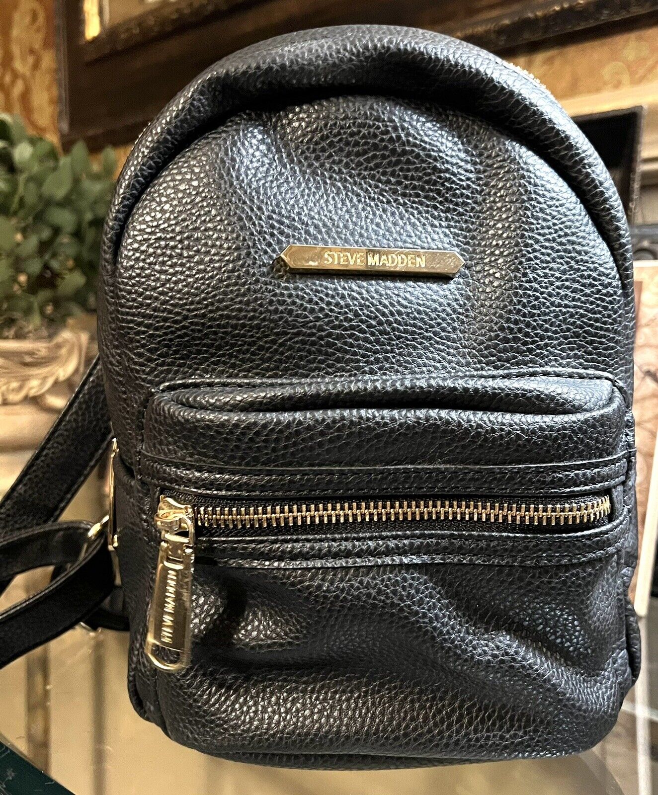 Steve Madden Purse Small Mini Backpack Tote Black… - image 1