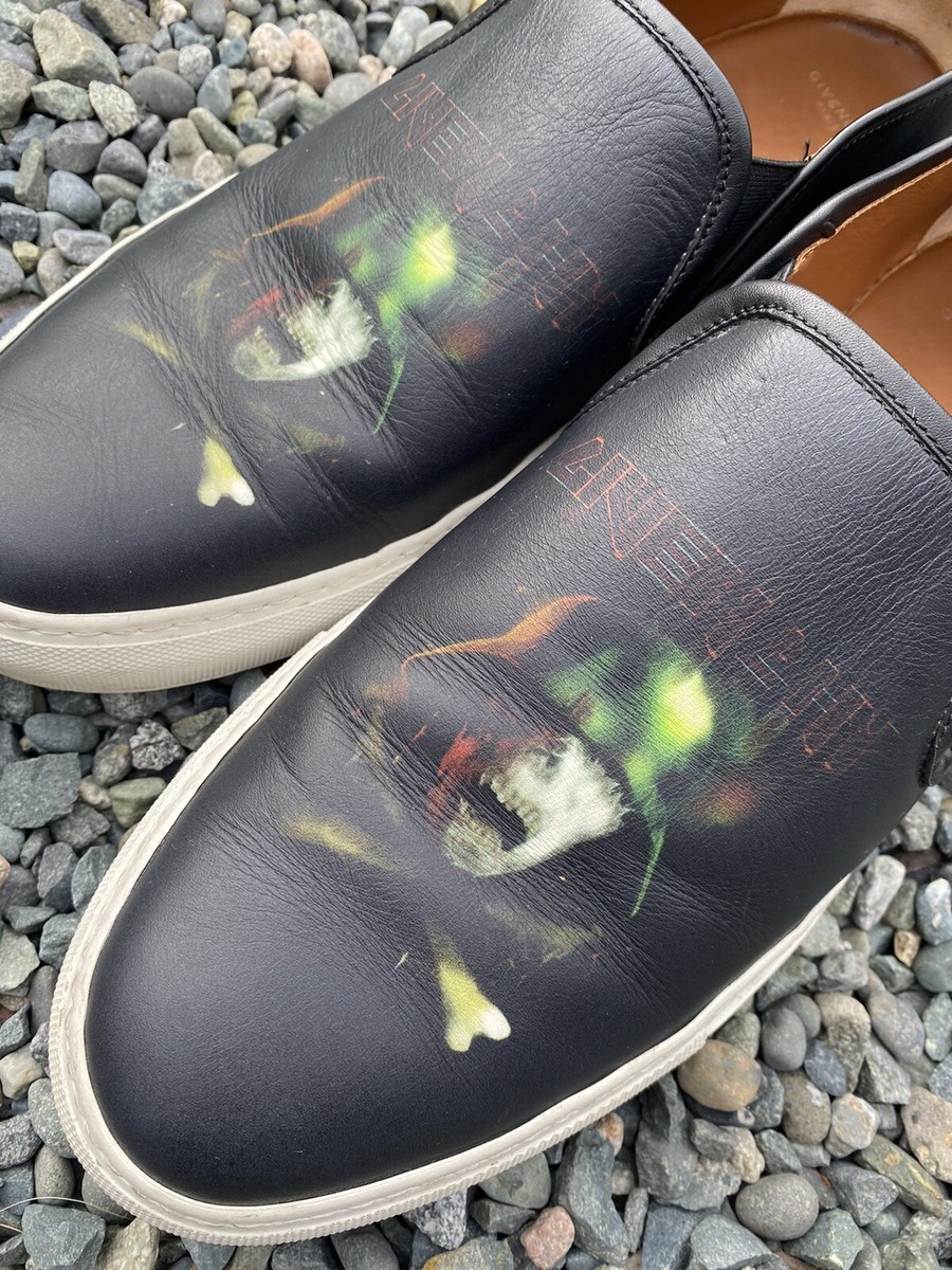 Givenchy Army Skull Slip-On Leather Skate Sneaker - Black - Size 12US / 45 (Y93) Givenchy Army Skull Slip-On Leather Skate Sneaker - Black  main image 4