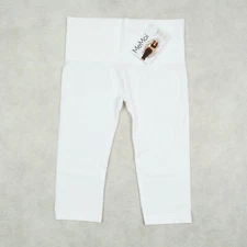 MeMoi SlimMe High Waisted Capri Legging Defects(as pictured) White Size L/3 1960