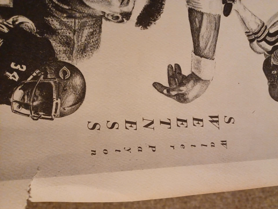 L E Savage 1986 Super Bowl XX DIBUJO 14 X 17 Foto 4 de 4