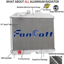 4Rows Aluminum Radiator For1943-1952 Jeep Willys MB/CJ-2A/M38 2.2L 2.6L 3.7L l6