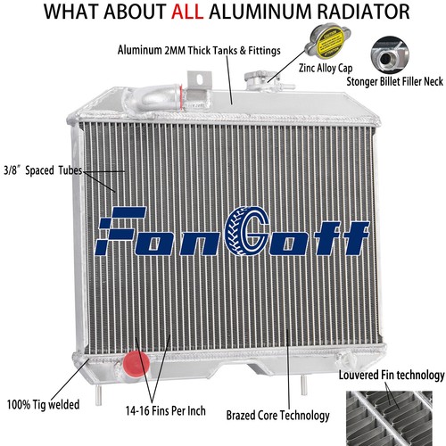 4 Row Aluminum Radiator For 1943-52 Jeep Willys MB/CJ-2A/M38 2.2L 2.6L 3.7L l6
