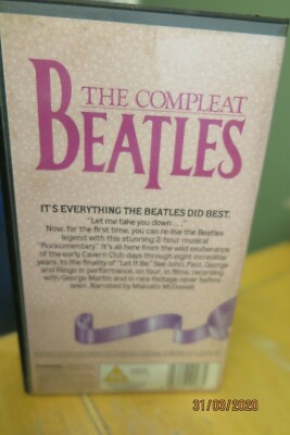 THE BEATLES - THE COMPLEAT BEATLES - MGM/UA VHS VIDEO + INSERT