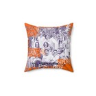 Halloween Personalized Faux Suede Pillowcase | Cartoon Effect | Orange Purple