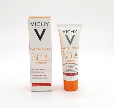 VICHY Capital Soleil SPF 50 ANTI- AGE 3-EN-1 High Protection 50ml *NEW IN BOX*