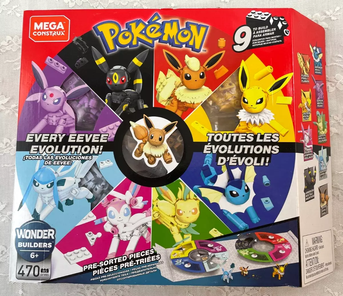 MEGA Pokemon Building Toy Kit Eevee Evolution Set (470 Pieces