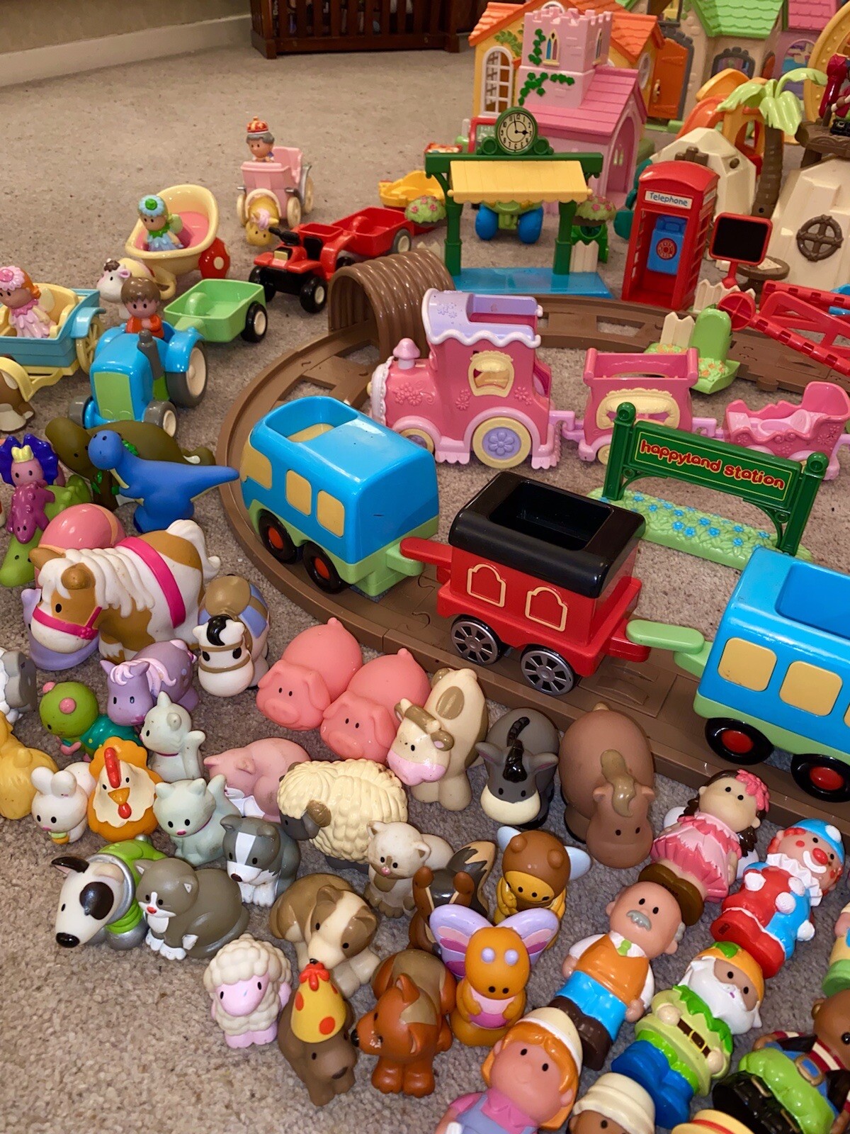 HUGE ELC HAPPYLAND Toy Collection Including fold out storage box