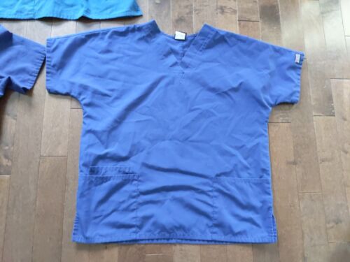 LOT Of 3 Women's Medical Scrub Shirts Blue Teal Medium Tops Cherokee Scrubs - Picture 4 of 4