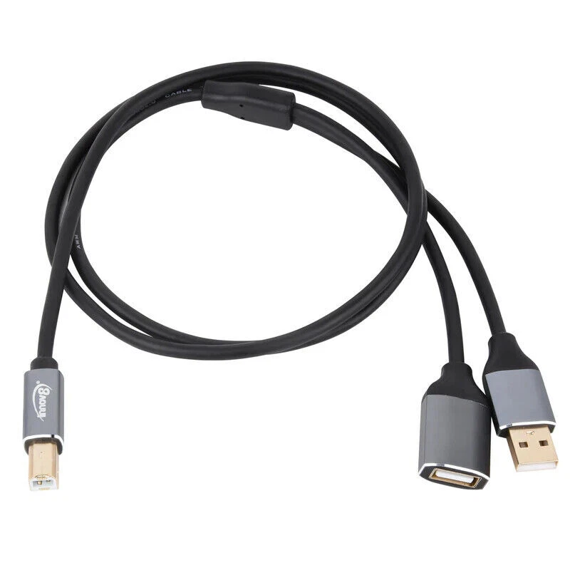 Wonderwires USB-B 2.0 Male to USB-A Male & Female Splitter Printer Cable 1m - Image 3 of 4