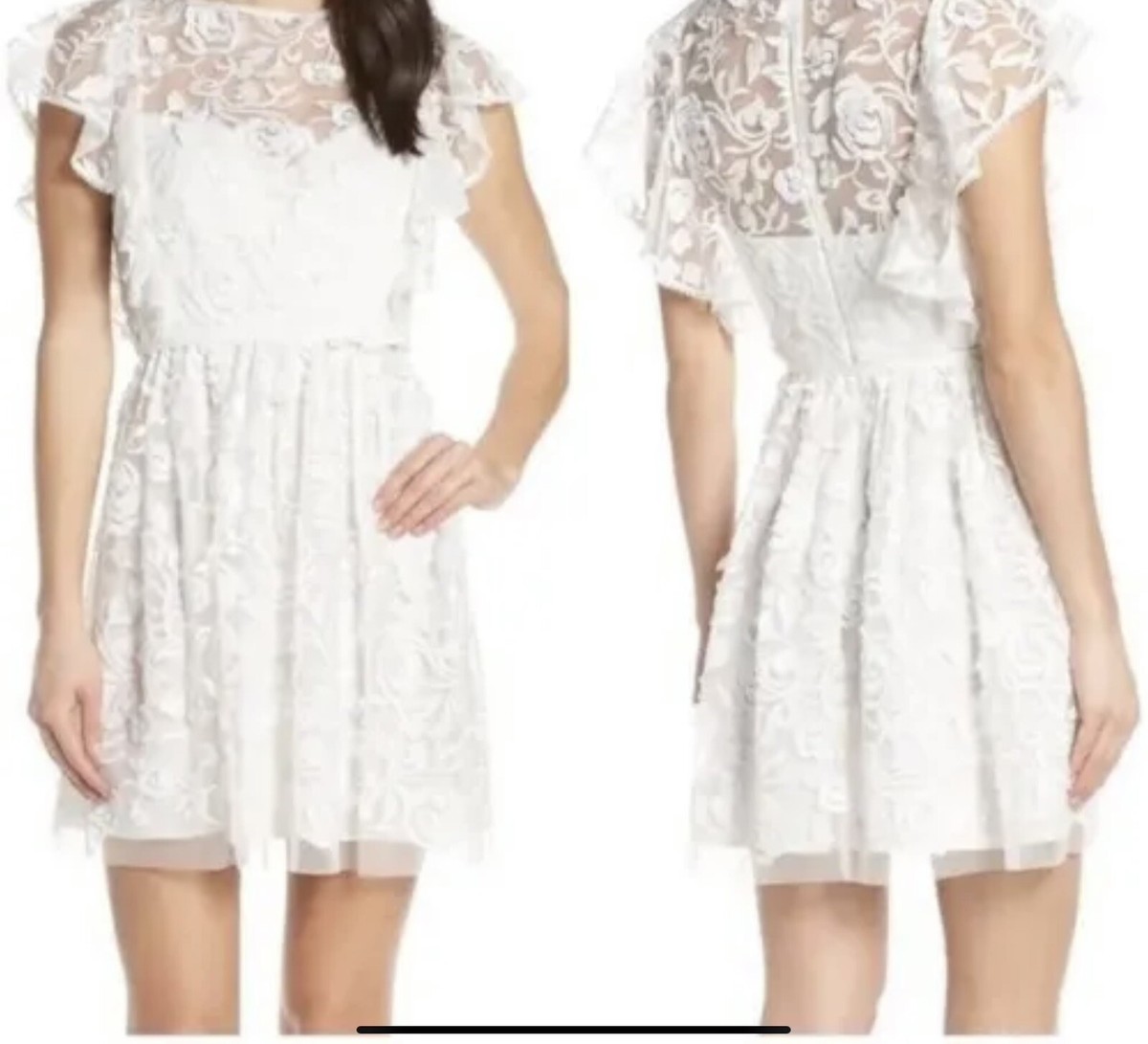 embroidered shirt dress white White & Navy Embroidery Mimi Mini Dress main image 0