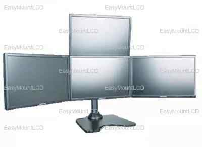 EZM Pyramid Deluxe Quad Monitor Mount Stand Free Standing - up to 28''