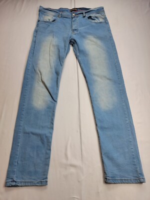 Tom Tailor Wo's Sz 34x31 (MEASURED) Denim Skinny Acid Wash Button Fly Stretch 