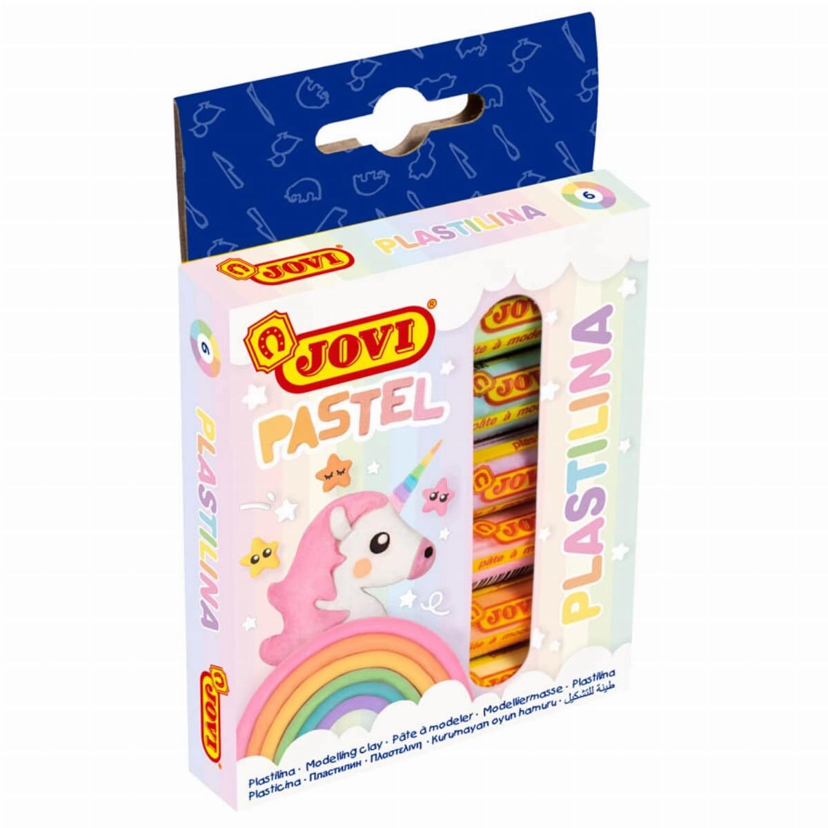 New Jovi Plastilina Reusable and Non-Drying Modeling Clay; Pastel Colors, 0.50 O