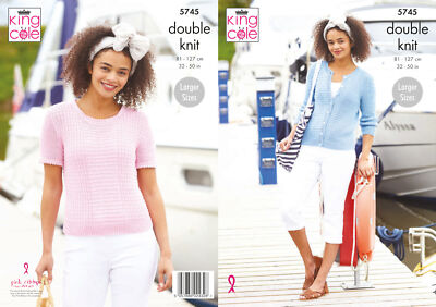 Strickmuster Damen Cardigan & Kurzarm Oberteil King Cole Ladies DK 5745
