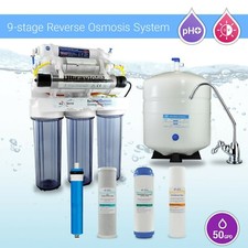Sistema de ósmosis inversa para beber Max Water 9 etapas UV, PH alcalino, mineral 50GPD