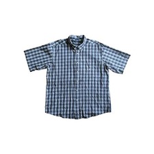 Nautica Short Sleeve Button Up Shirt XL Multicolour Checked 80's Two-PLY Cotton