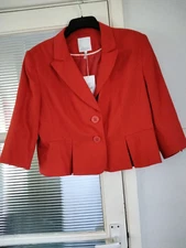 WOMEN'S  PETITE COLLECTION  JACKET ORANGE SIZE 18