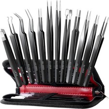 Precis Tweezers Set for Craft, Soldering, Jewelry, Facial Hair,