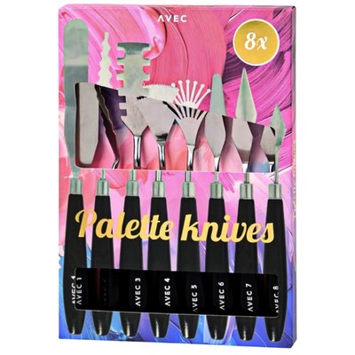 8x Palettenmesser Set Malspachtel Farbspachtel Mischen Farben Malmesser Basteln 
