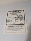 B-Wing Fighter Vehicle Assembly Instructions Star Wars ROTJ Kenner 1984