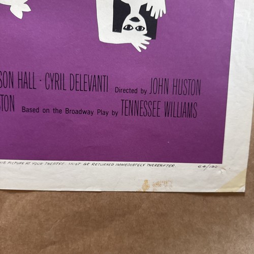 * 1964 Original night of the iguana movie poster 27x41 - Bild 13 von 24