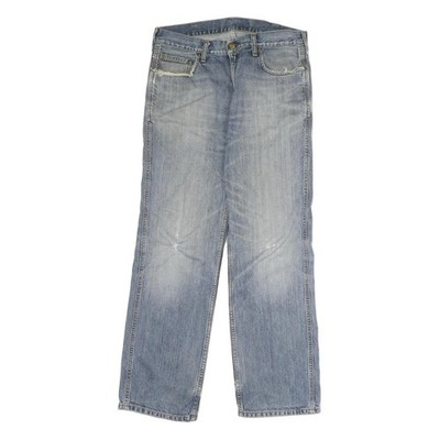 Carhartt Herren Jeans Blau Regular Straight Denim Medium W32 L30 Distressed