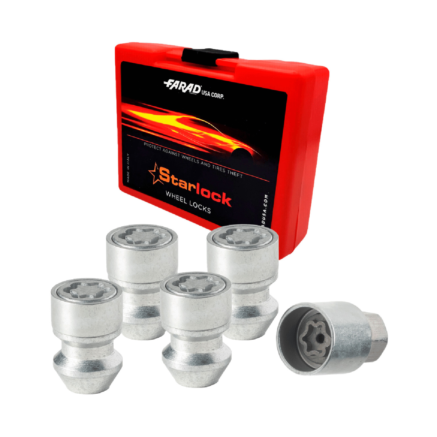 Wheel Lock Kit for ACURA NSX 2017-2023 M14X1,5 Galvanized Silver 4Locks & 1Key