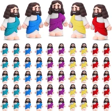 Bememo 50 Pcs Mini Jesus Figures Original Design Jesus Toys Little Figures to Hi